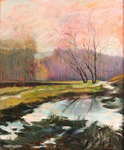paysage de neige - huile sur toile - Didier Maurin