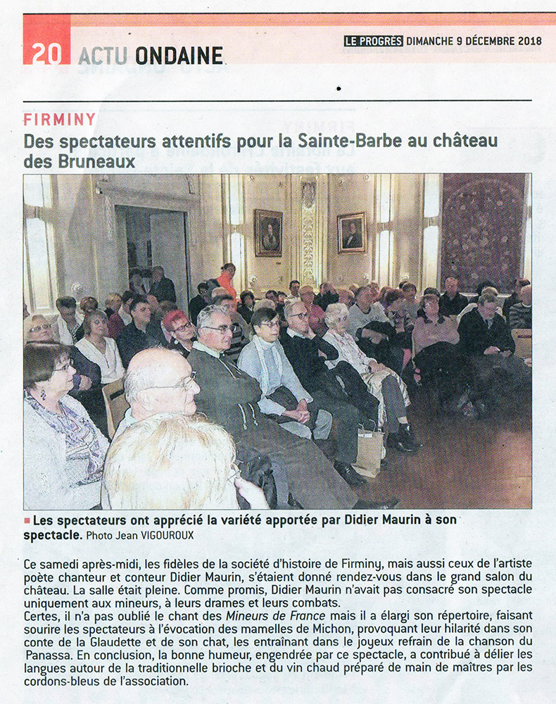 Didier Maurin - Sainte Barbe au château des Bruneaux - Firminy- la Tribune - 9 décembre 2018
