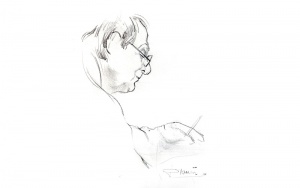 M Maurin - portrait de profil - dessin de Didier Maurin