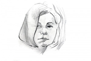 Femme de face - dessin de Didier Maurin